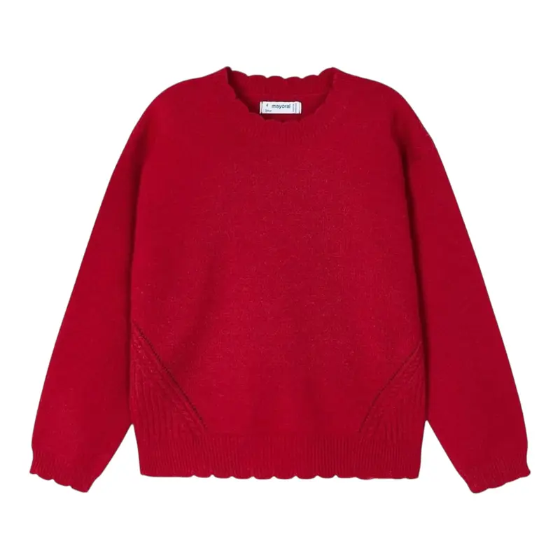 Mayoral Maglia Girocollo tinta unita Rosso per Bambina