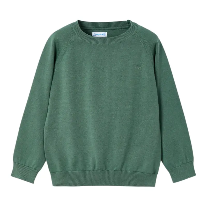 Mayoral Maglia tinta unita Girocollo Verde per Bambino