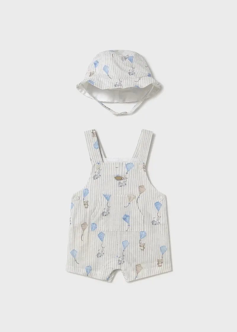Mayoral Newborn Salopette e cappello P/E25