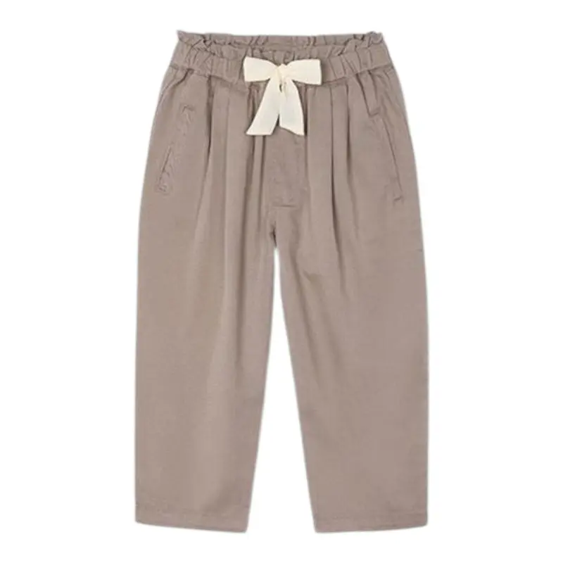 Mayoral Pantalone tinta unita con Elastico In Vita Fango per Bambina