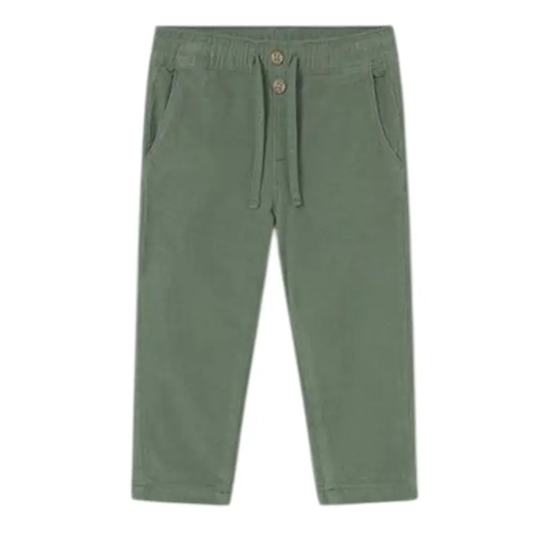Mayoral Pantalone tinta unita con Elastico In Vita Verde per Neonato