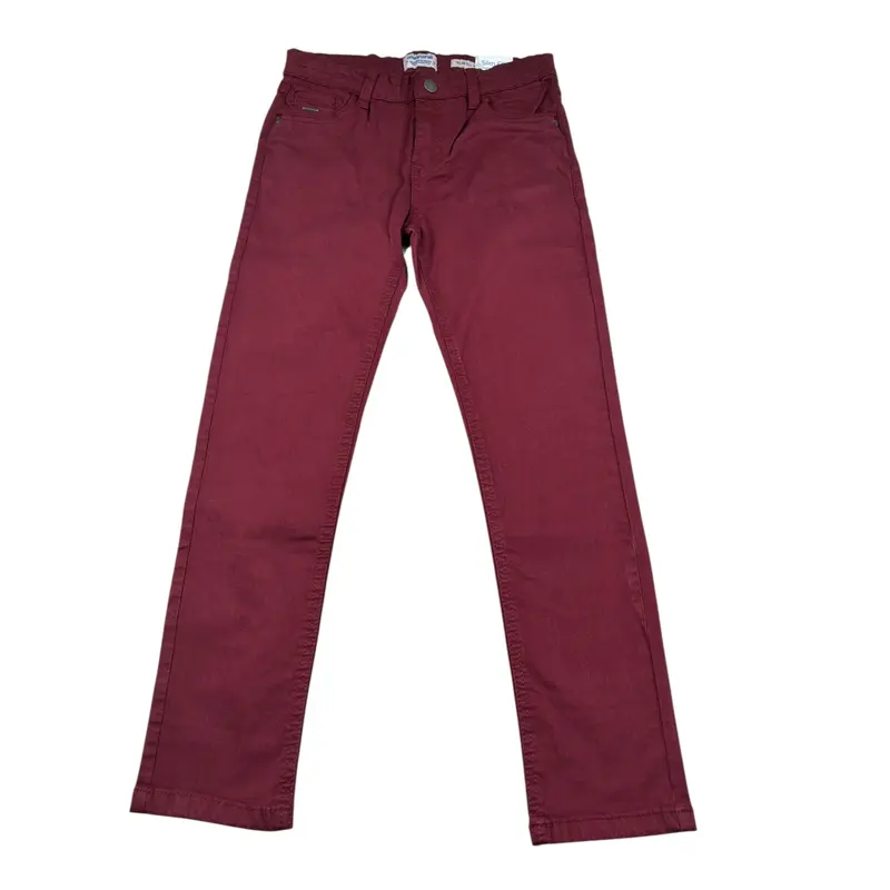 Mayoral Pantalone tinta unita con Girovita Regolabile Bordeaux per Bambino