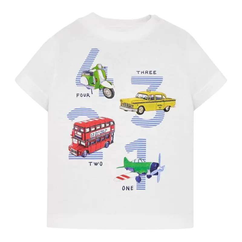 Mayoral T-Shirt tinta unita con Stampa Bianco per Neonato