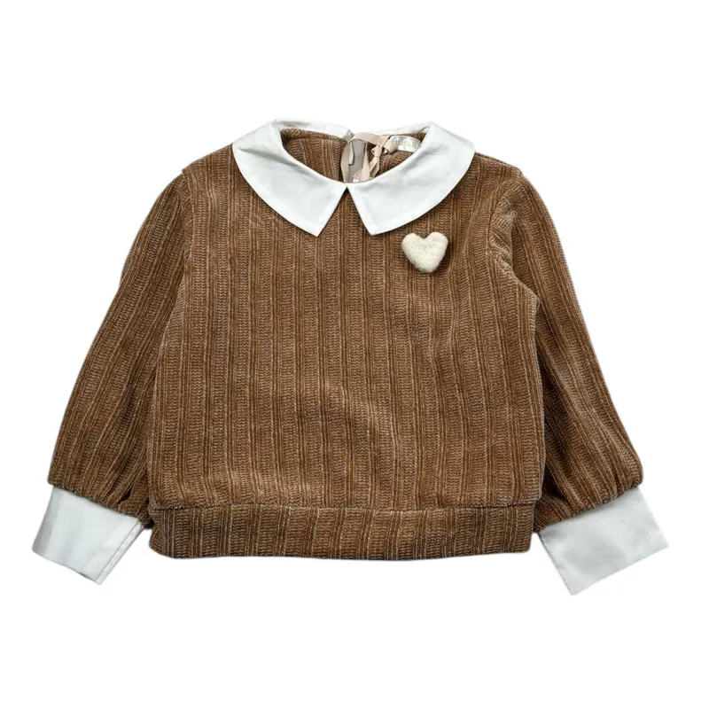 Meilisa Bai Compòeto 2 Pezzo Maglia-Pantalone Cammello per Bambina