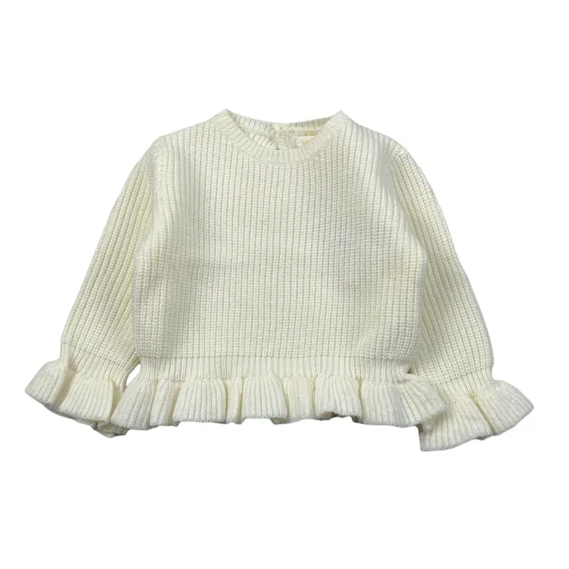 Meilisa Bai Maglia tinta unita con Rouches Panna per Neonata