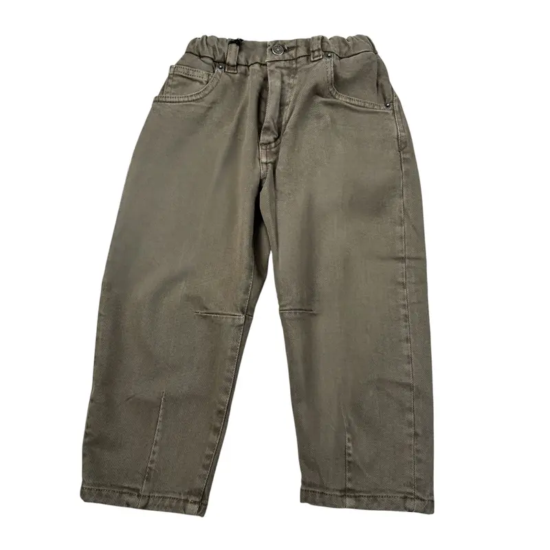Michael Coal Pantalone tinta unita con Elastico In Vita Verde per Bambino