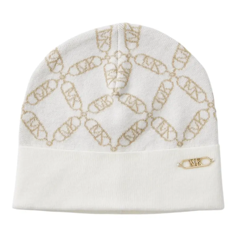 Michael Kors Cappello tinta unita con Logo Panna per Bambina