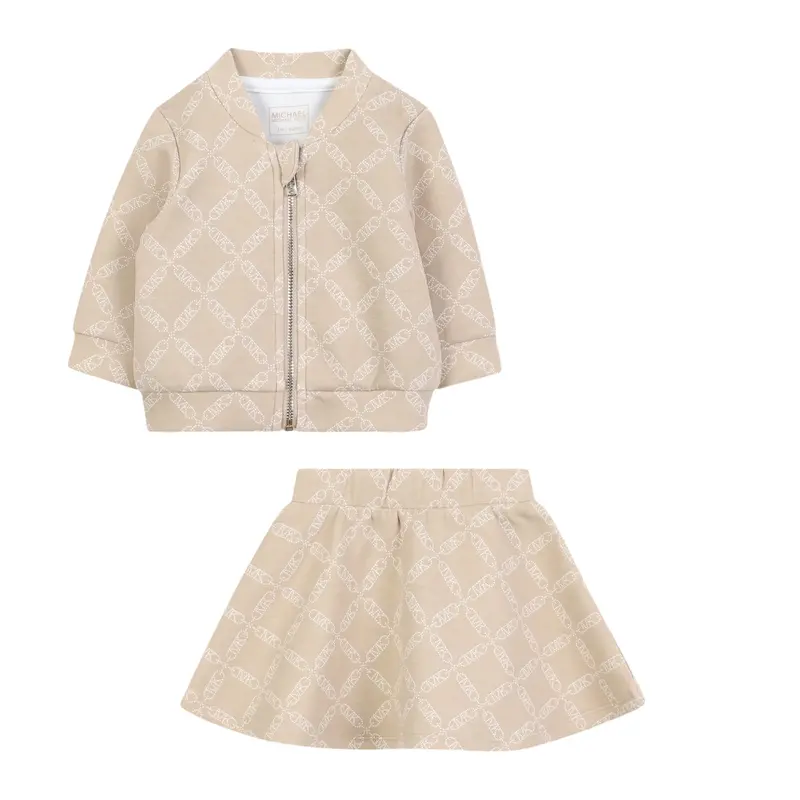 Michael Kors Completo 2 Pezzi Felpa-Gonna tinta unita Beige per Neonata