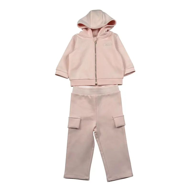 Michael Kors Completo 2 Pezzi Felpa-Pantalone tinta unita Rosa per Bambina