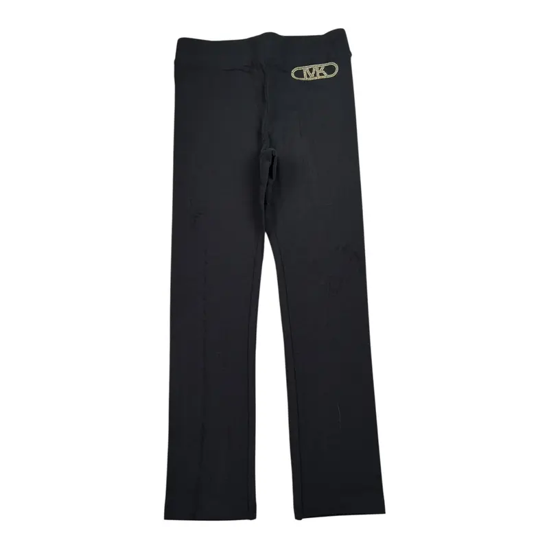 Michael Kors Leggins tinta unita con Logo Nero per Bambina