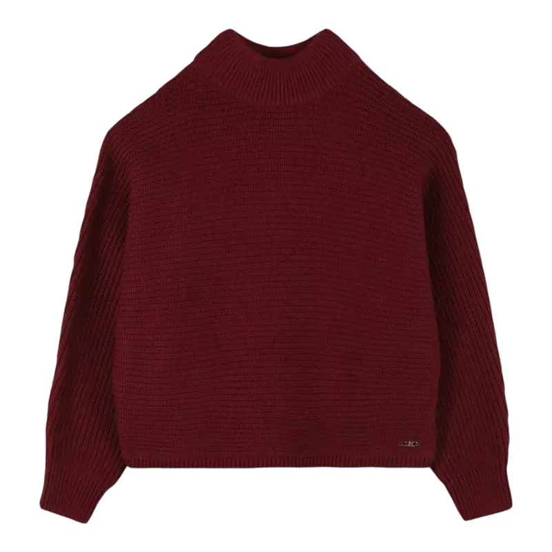 Michael Kors Maglia Mezzo Collo tinta unita Bordeaux per Bambina