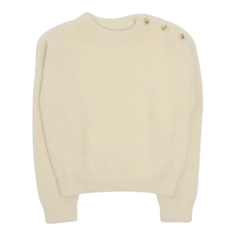 Michael Kors Maglia tinta unita con Bottoni Crema per Bambina