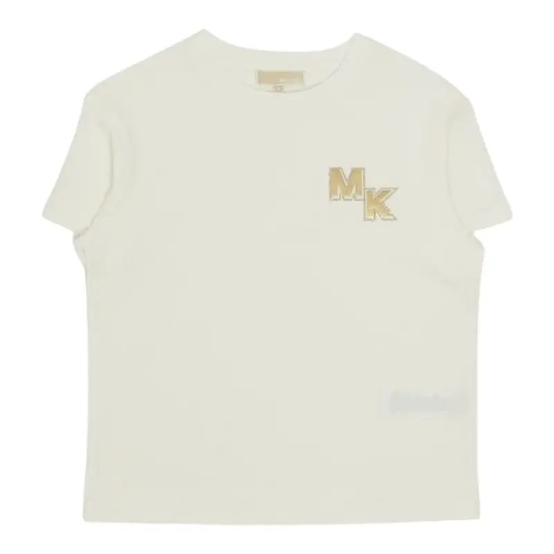 Michael Kors T-Shirt tinta unita con Logo Bianco per Bambina