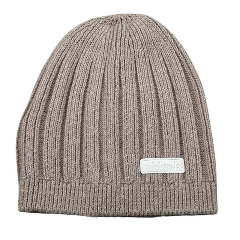 Mini Banda Cappello tinta unita Beige per Neonato