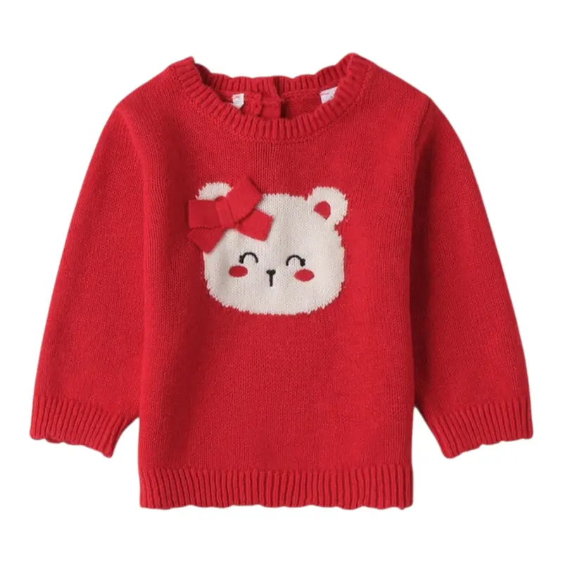 Mini Banda Maglia tinta unita con Stampa Rosso per Neonata