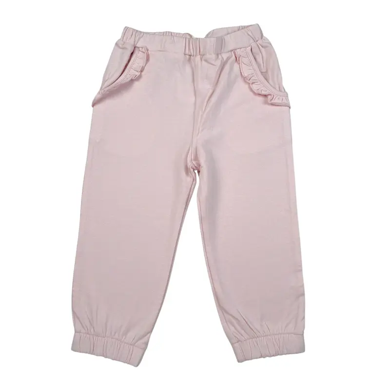 Mini Banda Pantalone tinta unita con Elastico In Vita Rosa per Neonata