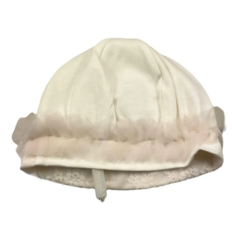 Minu' Cappello Tinta Unita Con Tulle In Contrasto Bianco Per Neonata