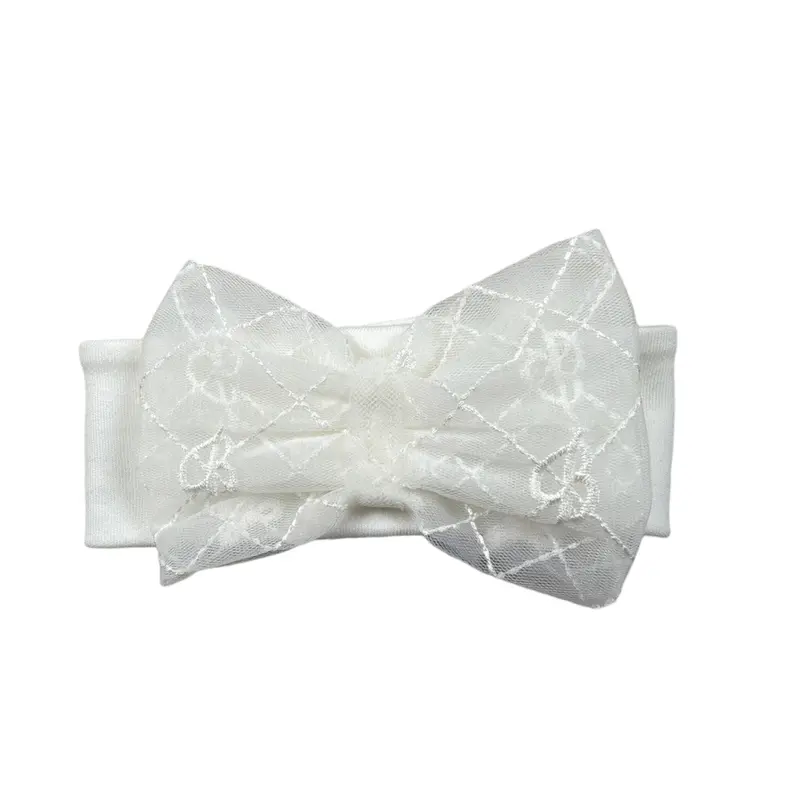 Miss Blumarine Fascia tinta unita con Fiocco Bianco per Neonata