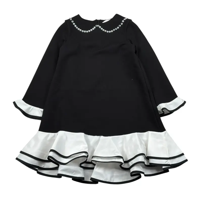 Miss Grant Abito Manica Lunga tinta unita Nero per Bambina