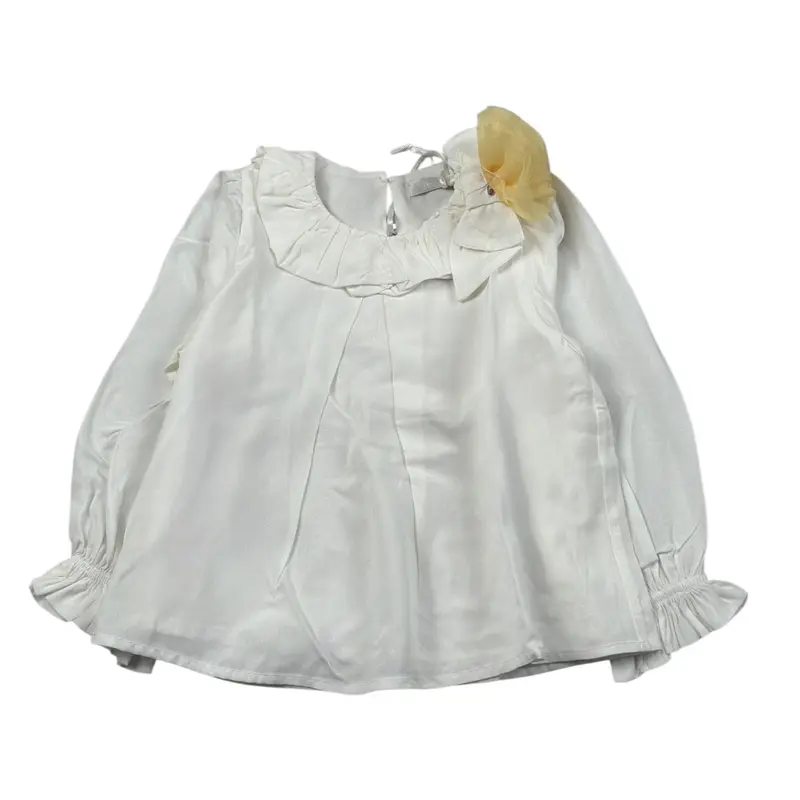 Miss Grant Camicia Manica Lunga tinta unita Bianco per Neonata