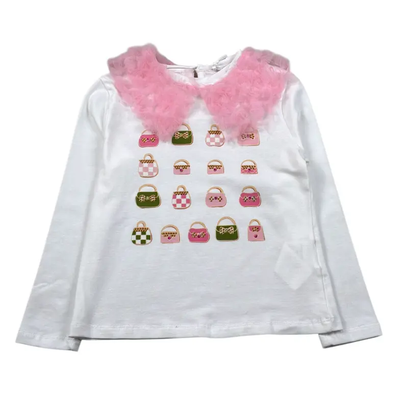 Miss Grant Completo 2 Pezzi Shirt-Gonna Panna/Verde per Bambina