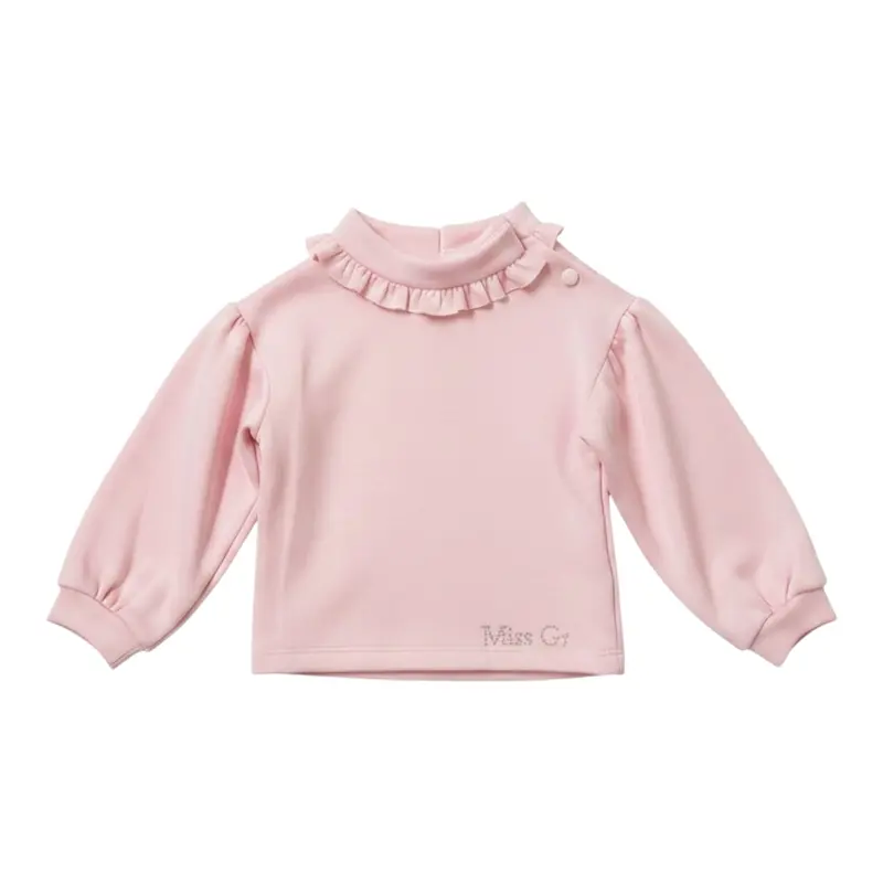 Miss Grant Felpa tinta unita Collo Rosa per Neonata