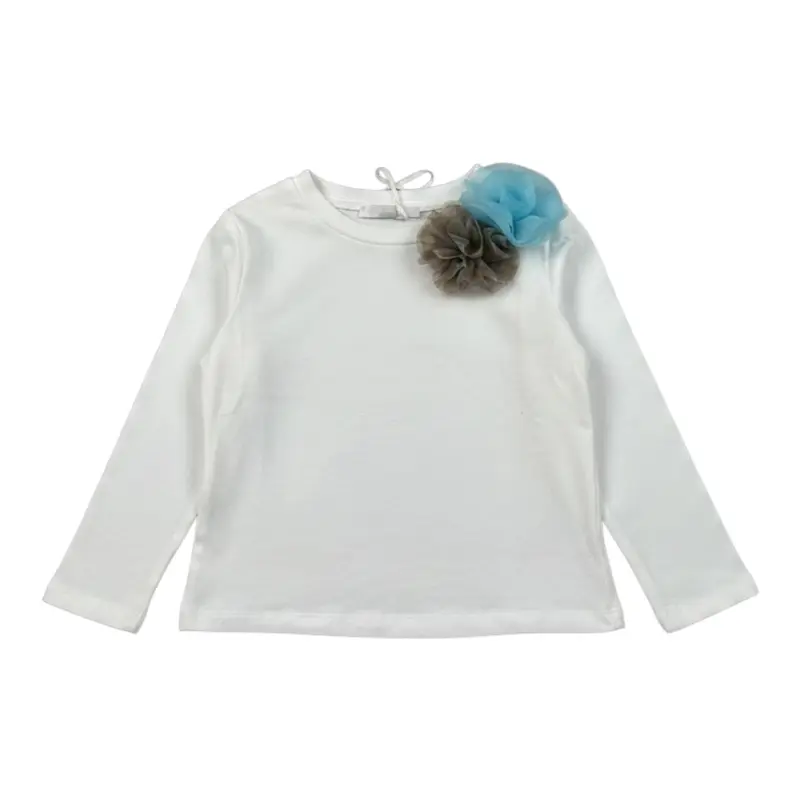 Miss Grant Shirt Girocollo tinta unita con Applicazioni Bianco per Bambina