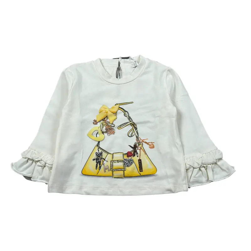 Miss Grant Shirt Girocollo tinta unita con Stampa Bianco per Bambina