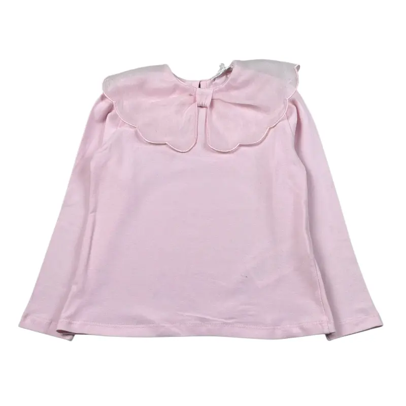 Miss Grant Shirt tinta unita con Colletto Rosa per Bambina