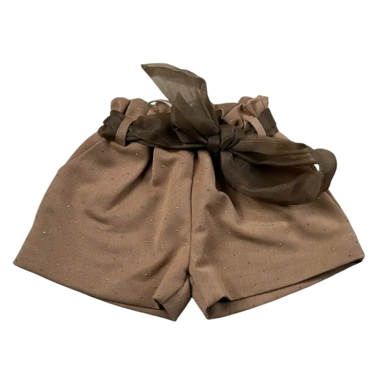 Miss Grant Short tinta unita con Cintura Beige per Bambina
