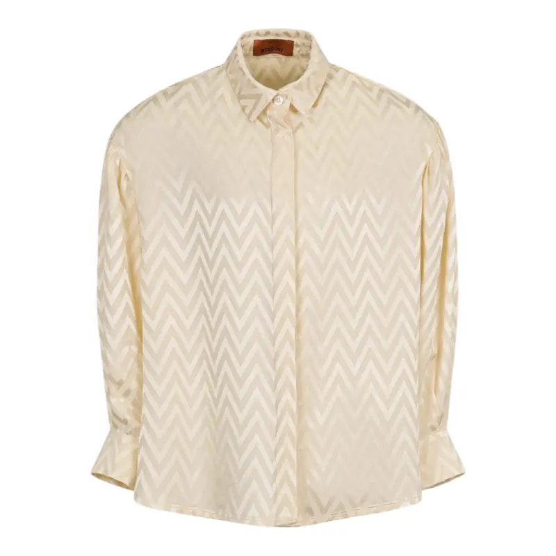 Missoni Camicia tinta unita con Fantasia Panna per Bambina