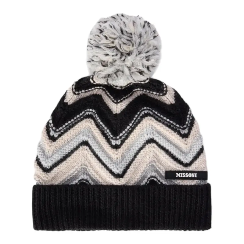 Missoni Cappello tinta unita con Fantasia Panna per Bambino