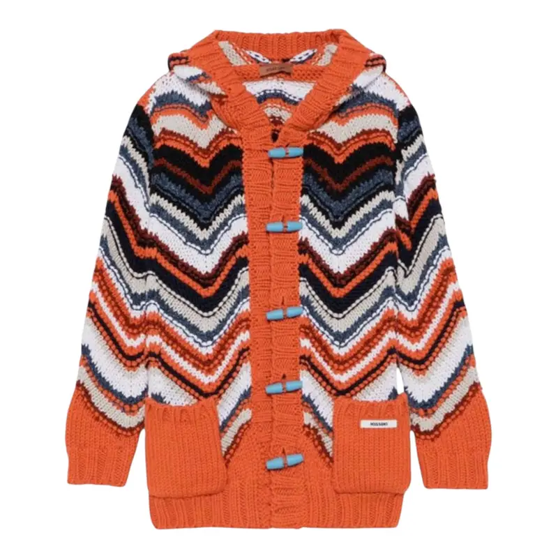 Missoni Cardigan Stampa Fantasia con Cappuccio Multicolor per Bambino