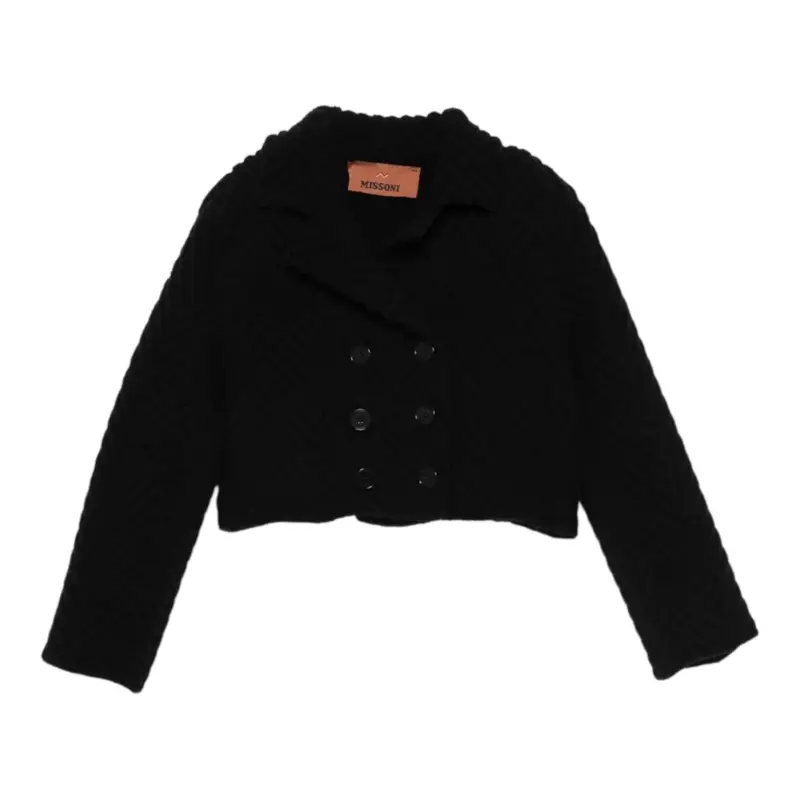 Missoni giubbino in maglia Crop tinta unita Nero per Bambina