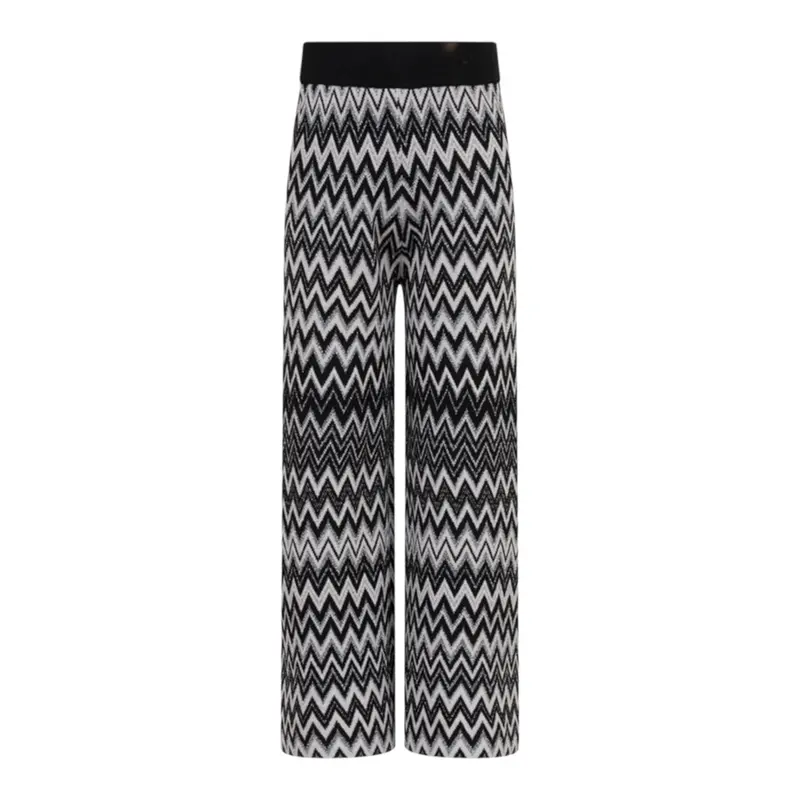 Missoni Pantalone Bicolore con Fantasia Bianco per Bambina