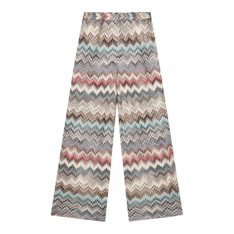 Missoni Pantalone Modello A Palazzo tinta unita con Fantasia Bianco per Bambina