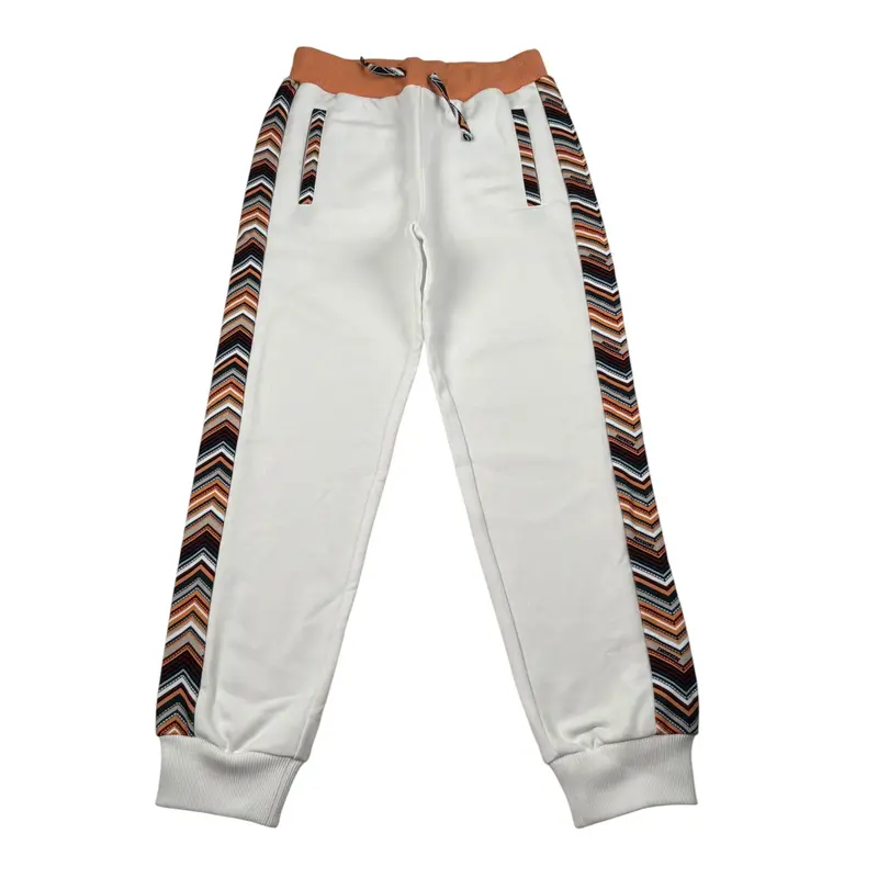 Missoni Pantalone Tuta tinta unita con Profili In Contrasto Bianco per Bambina