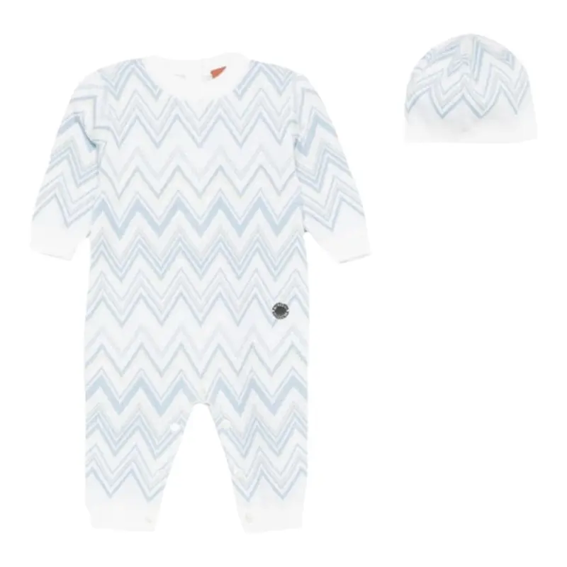 Missoni Set Tutina-Cappello tinta unita Azzurro per Neonato