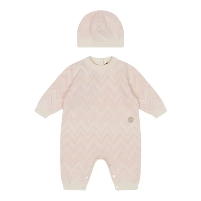 Missoni Set Tutina-Cappello tinta unita Rosa per Neonata