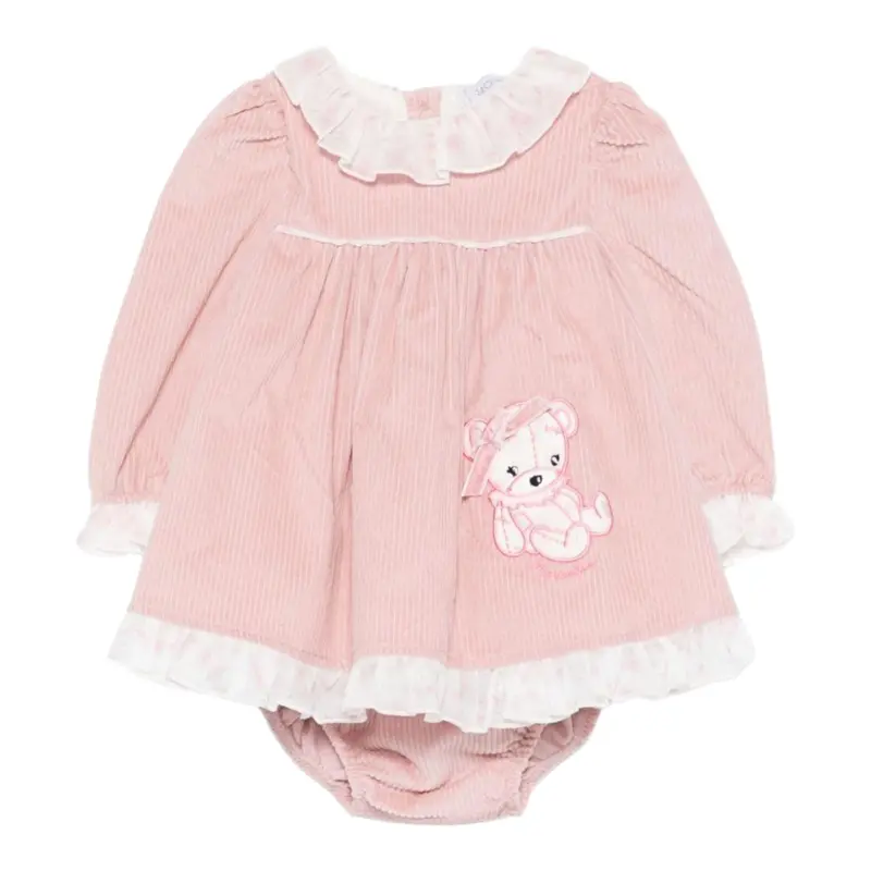 Monnalisa Abito con Culotte tinta unita Rosa per Neonata