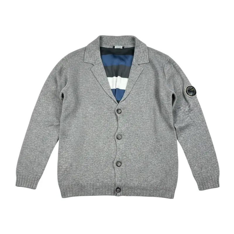 Monnalisa Cardigan tinta unita con Bottoni Grigio per Bambino