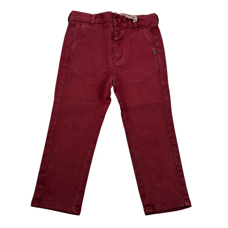 Monnalisa Pantalone Tinta Unit con Girovita Regolabile Rosso per Neonato