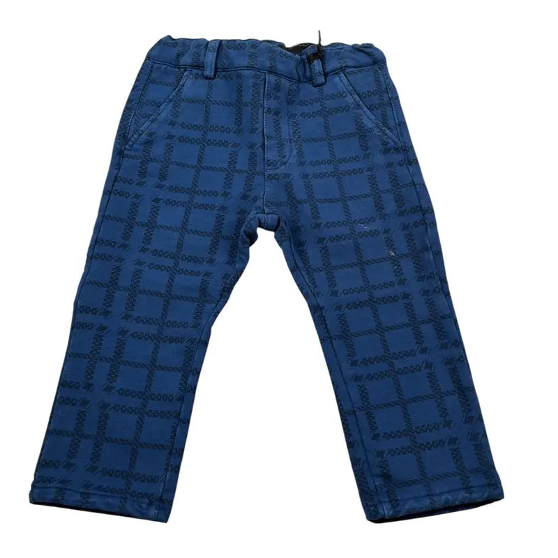 Monnalisa Pantalone tinta unita con Girovita Regolabile Blu per Neonato