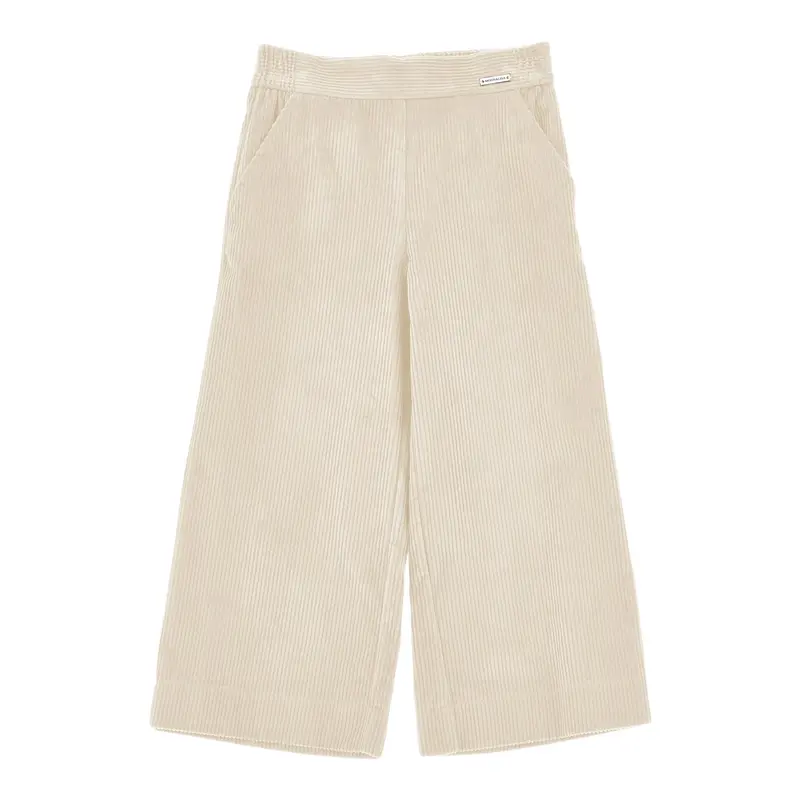 Monnalisa Pantalone tinta unita Modello Palazzo Beige per Bambina
