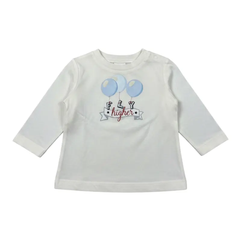 Monnalisa Shirt Girocollo tinta unita con Stampe Bianco per Neonata