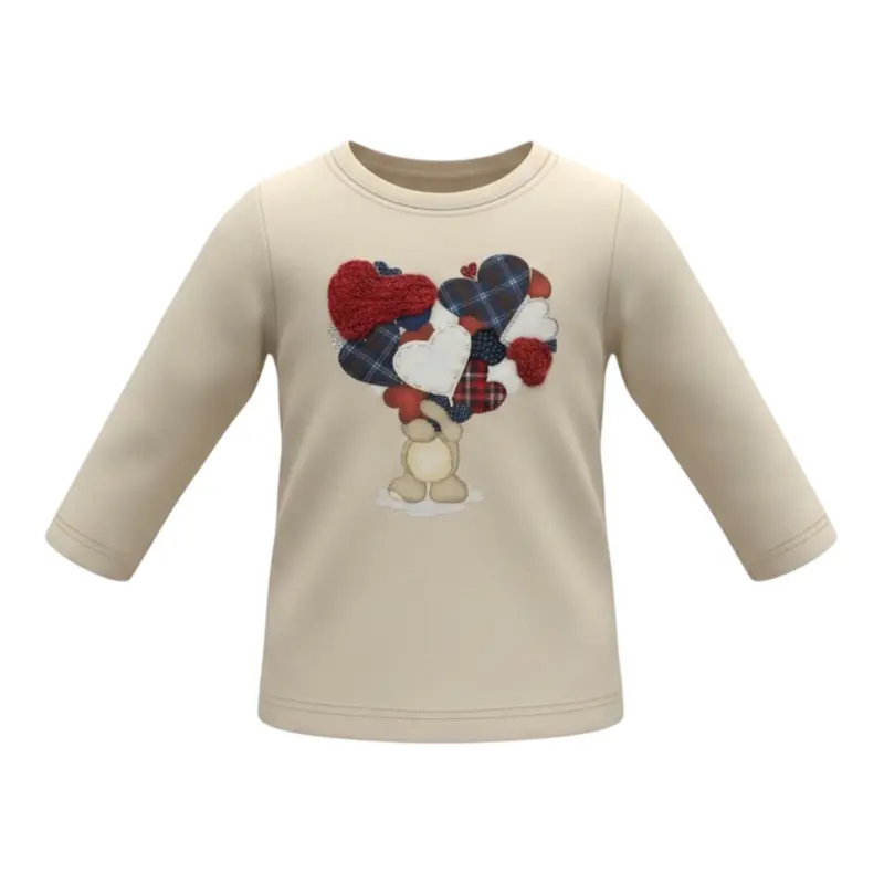 Monnalisa Shirt tinta unita con Stampa Beige per Neonata