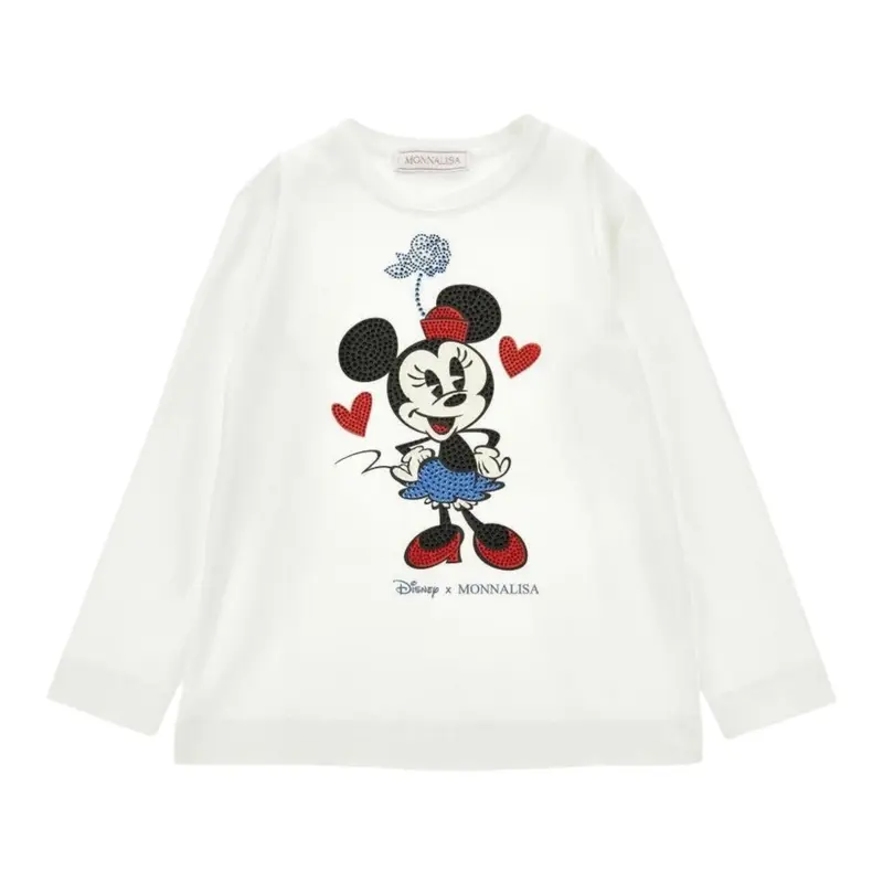 Monnalisa Shirt tinta unita con Stampa Bianco per Bambina