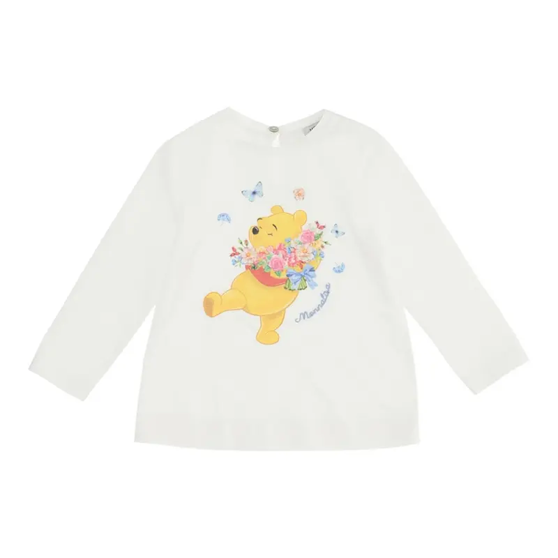 Monnalisa Shirt tinta unita con Stampa Bianco per Bambina