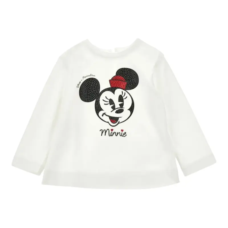 Monnalisa Shirt tinta unita con Stampa Bianco per Bambina