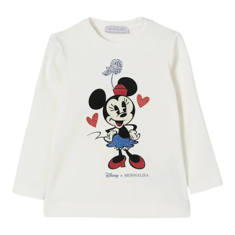 Monnalisa Shirt tinta unita con Stampa Bianco per Bambina